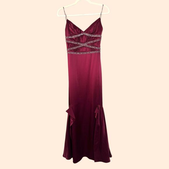 Badgley Mischka Vintage Silk Maxi Gown